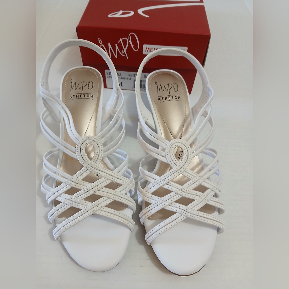 Impo Women's White Strappy Sandals Size 8M New $25 - Picture 1 of 8
